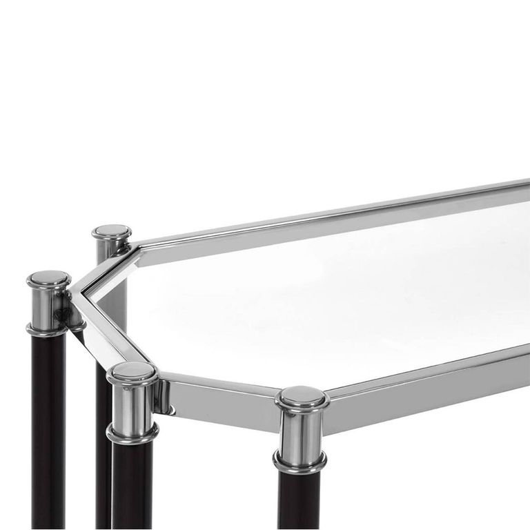 Allessi Console Table - Clear Glass and Chrome - Oval