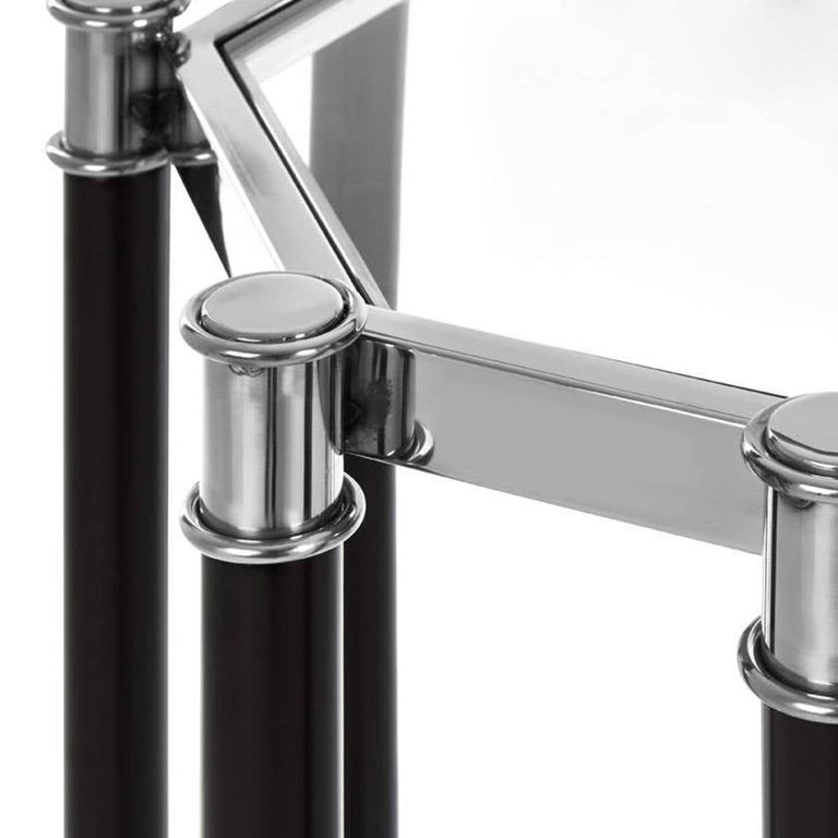 Allessi Console Table - Clear Glass and Chrome - Oval