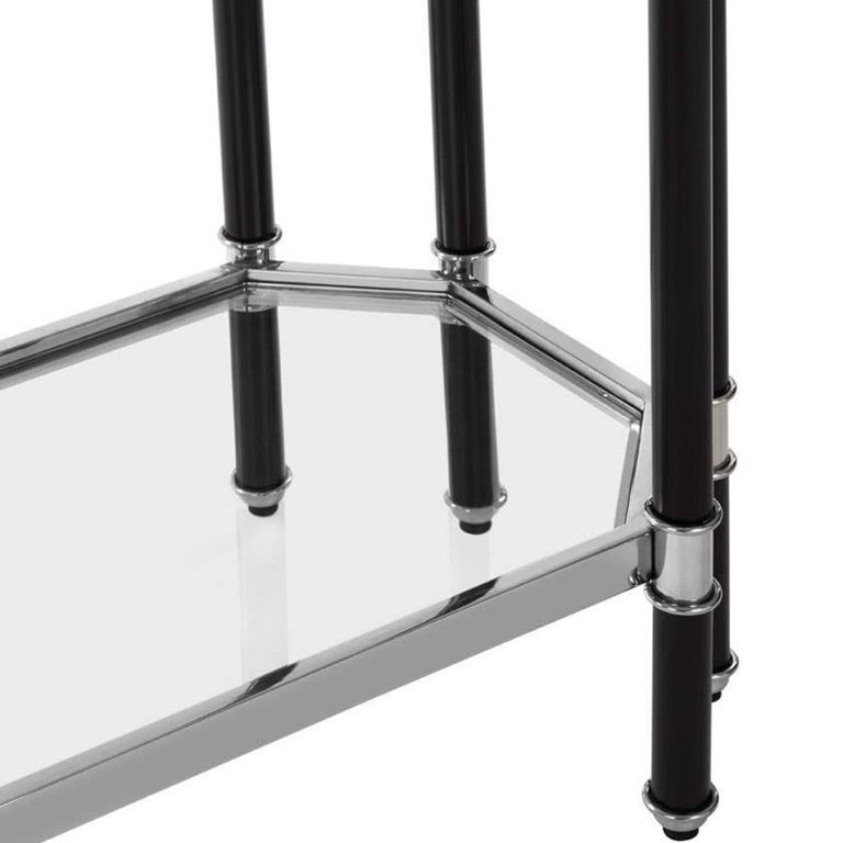 Allessi Console Table - Clear Glass and Chrome - Oval