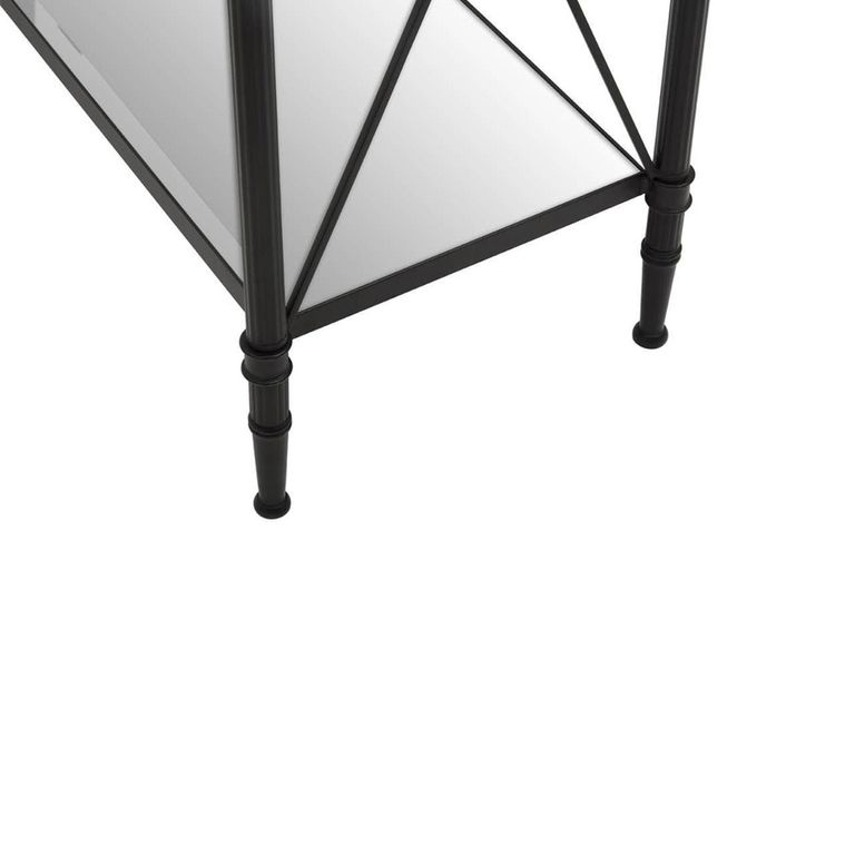 Axis Console Table - Clear Glass with Black Metal