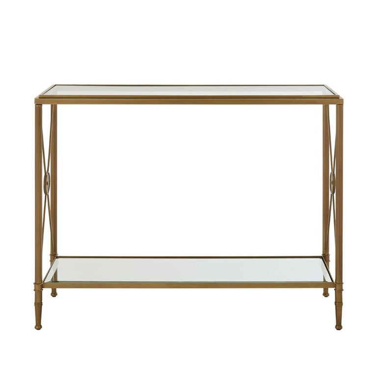 Axis Console Table - Clear Glass with Gold Metal