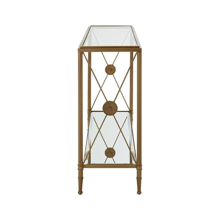 Axis Console Table - Clear Glass with Gold Metal