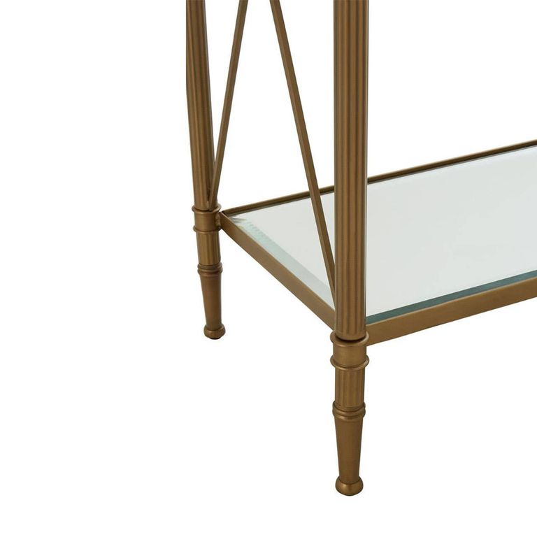Axis Console Table - Clear Glass with Gold Metal