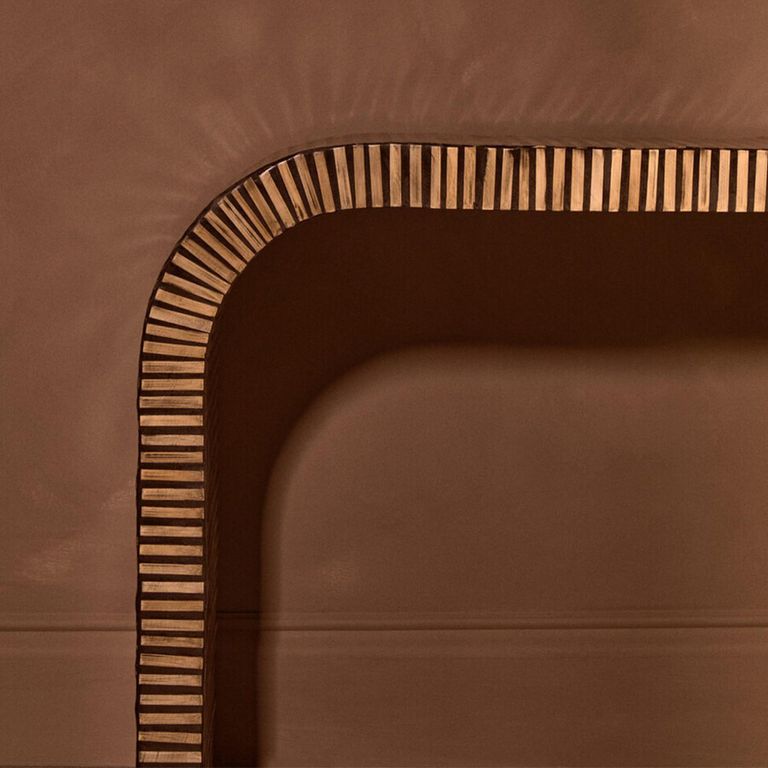 Bambusa Console Table - Curved - Bamboo Inlay