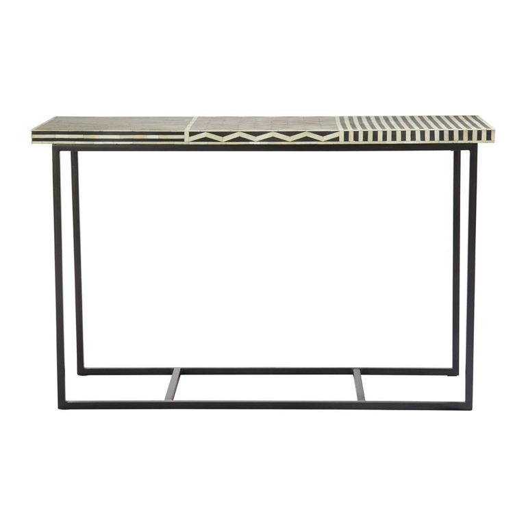Boho Console Table - Black Bone Inlay - 120cm