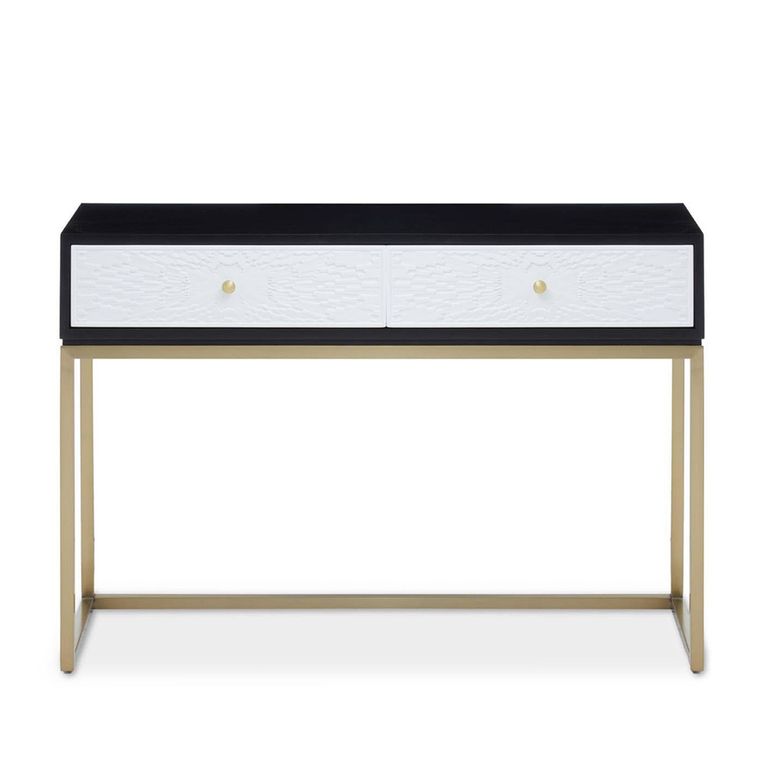 Dumas Console Table - 2 Drawer - Black and White