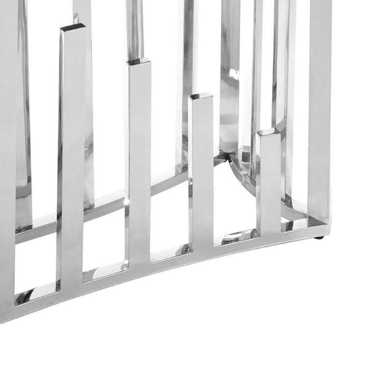 Eliza Console Table - Black Glass and Silver Metal