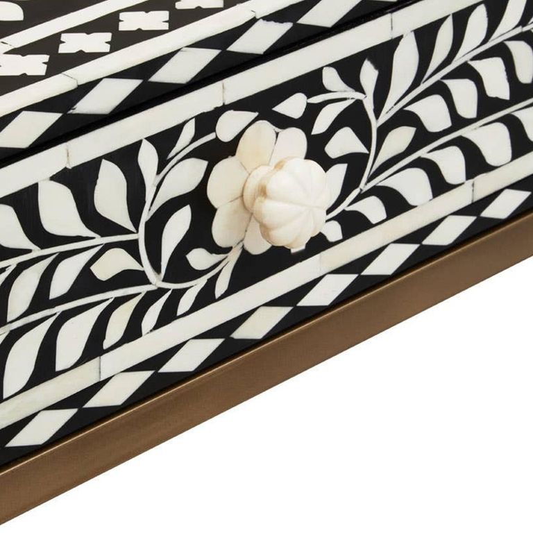 Fusion Console Table - 2 Drawer - Black Bone Inlay