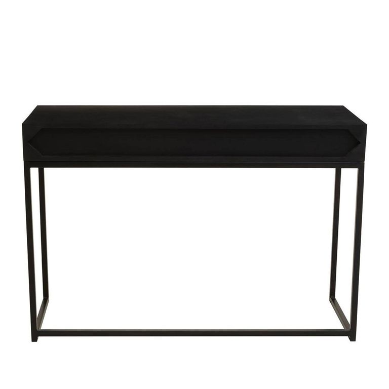 Fusion Console Table - 2 Drawer - Black and White Bone Inlay