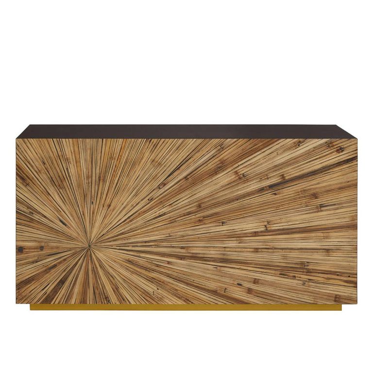 Gabelle Console Table - Dark Bamboo Wood - Sunburst