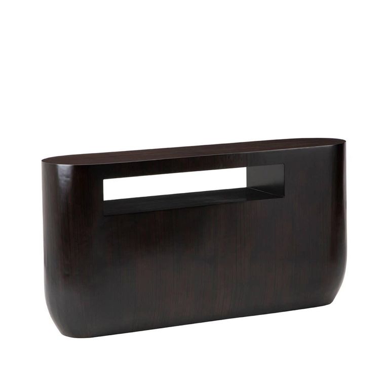 Gabelle Console Table - Oval - Dark Bamboo Wood