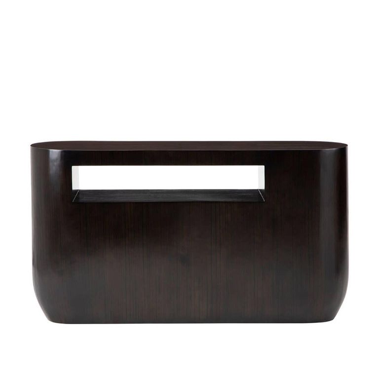 Gabelle Console Table - Oval - Dark Bamboo Wood