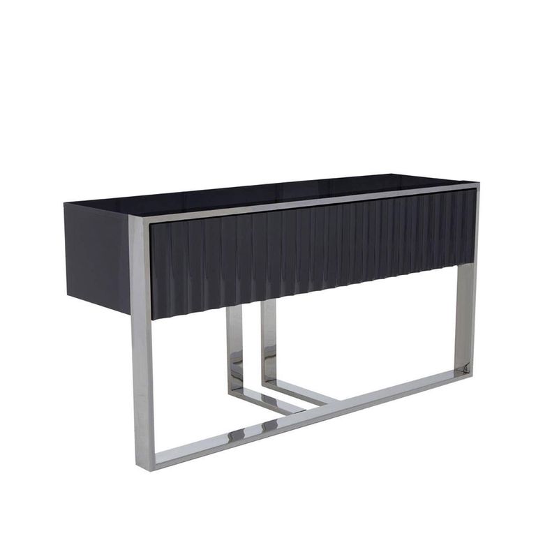 Genoa Console Table - Fluted - Grey