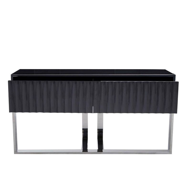 Genoa Console Table - Fluted - Grey
