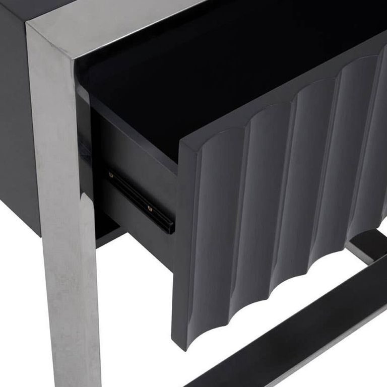 Genoa Console Table - Fluted - Grey