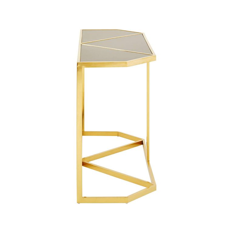 Horizon Console Table - Black Glass with Gold Metal