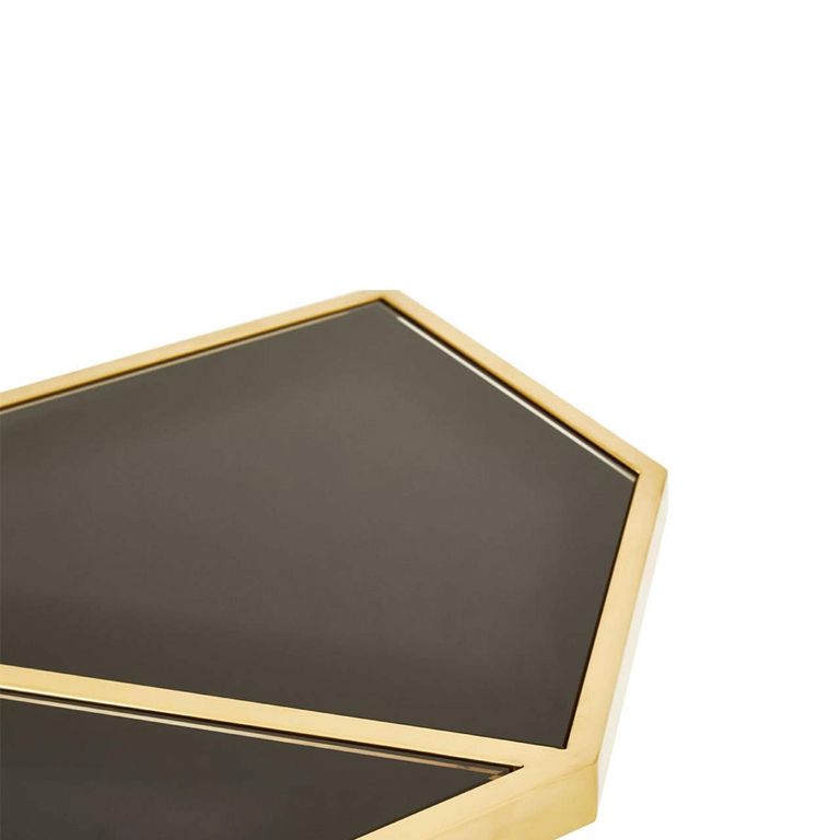 Horizon Console Table - Black Glass with Gold Metal