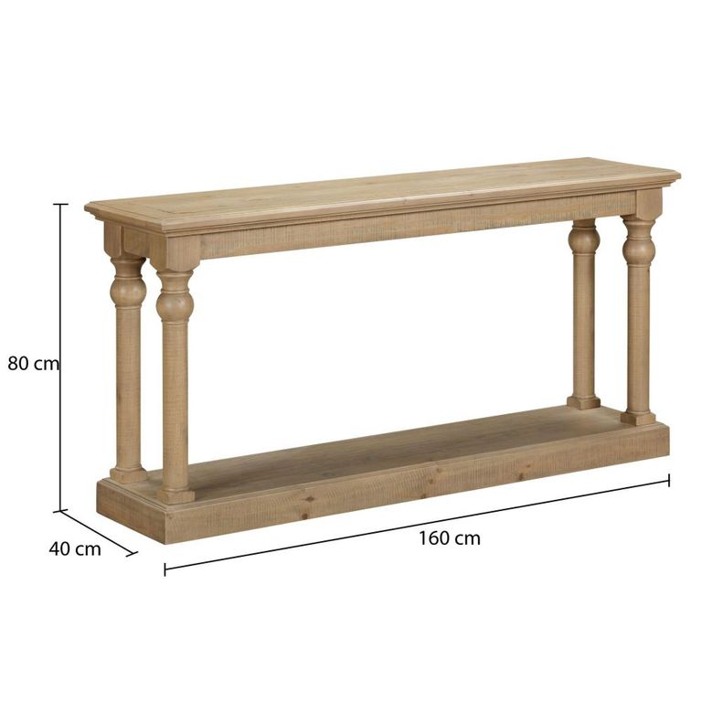 Chateau Console Table - 160cm - Natural - Rustic Pine