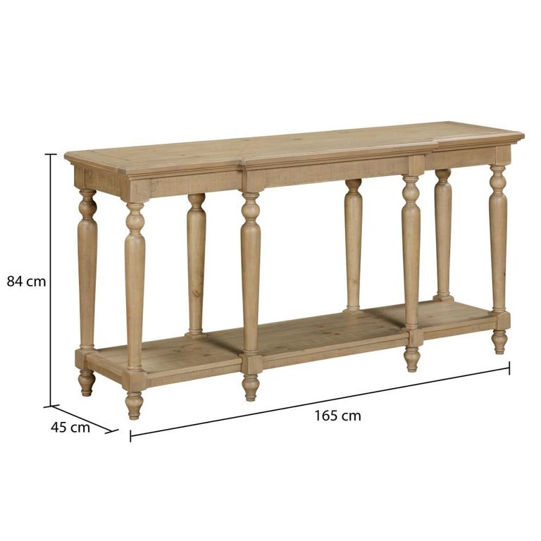 Chateau Console Table - 165cm - Natural - Rustic Pine