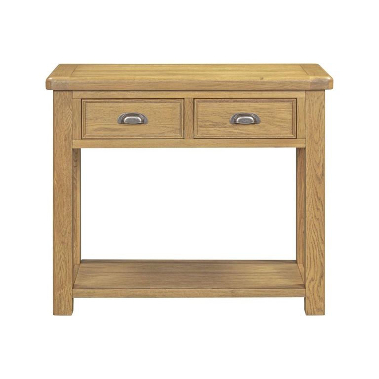 Dorchester Console Table - 2 Drawer - Rustic Oak