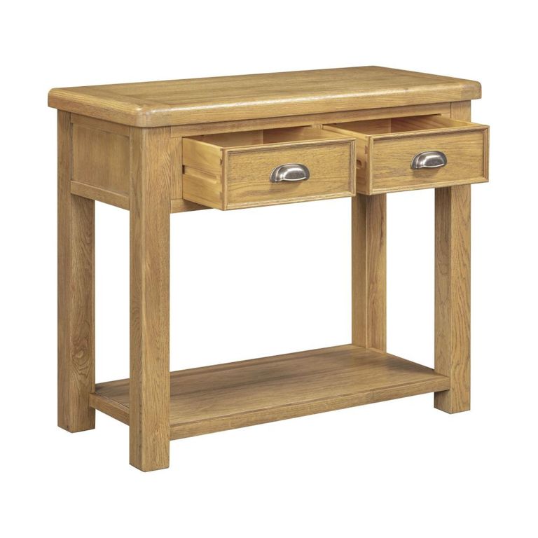 Dorchester Console Table - 2 Drawer - Rustic Oak