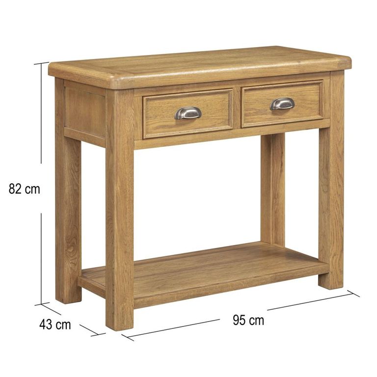 Dorchester Console Table - 2 Drawer - Rustic Oak
