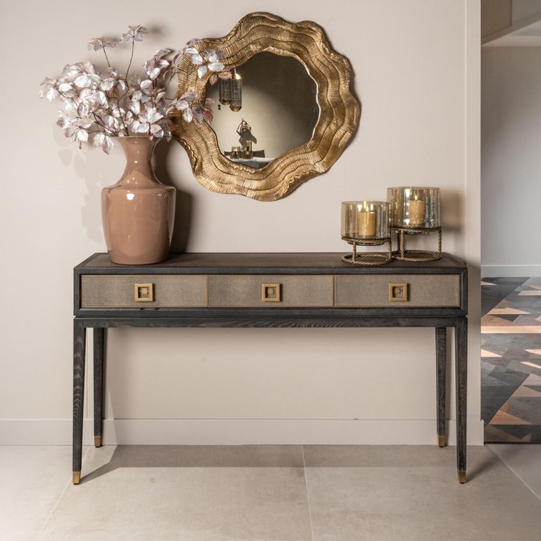 Bloomville Shagreen 3 Drawer Console Table