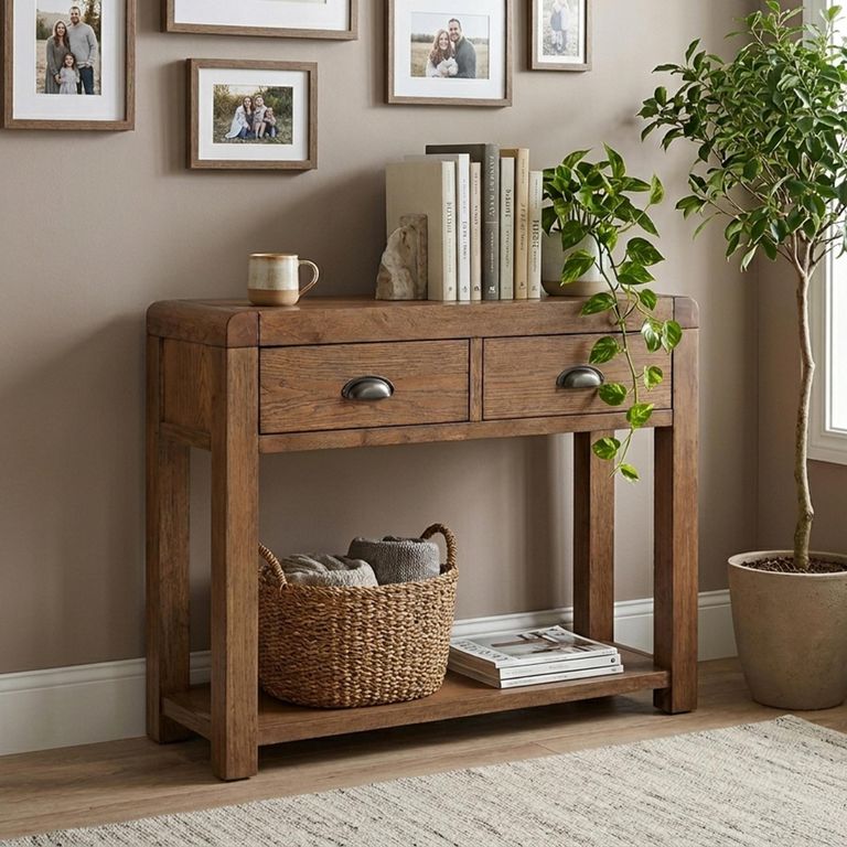 Oakridge Console Table - 2 Drawer - Dark Oak