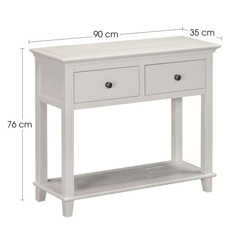 Provence Painted Console Table - 2 Drawer - Truffle