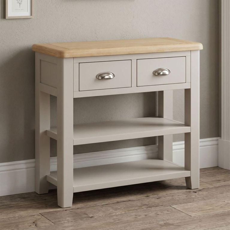 Windermere Painted Console Table - 2 Drawer - Oyster Grey