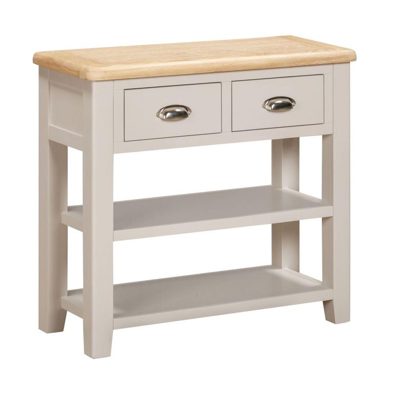 Windermere Painted Console Table - 2 Drawer - Oyster Grey
