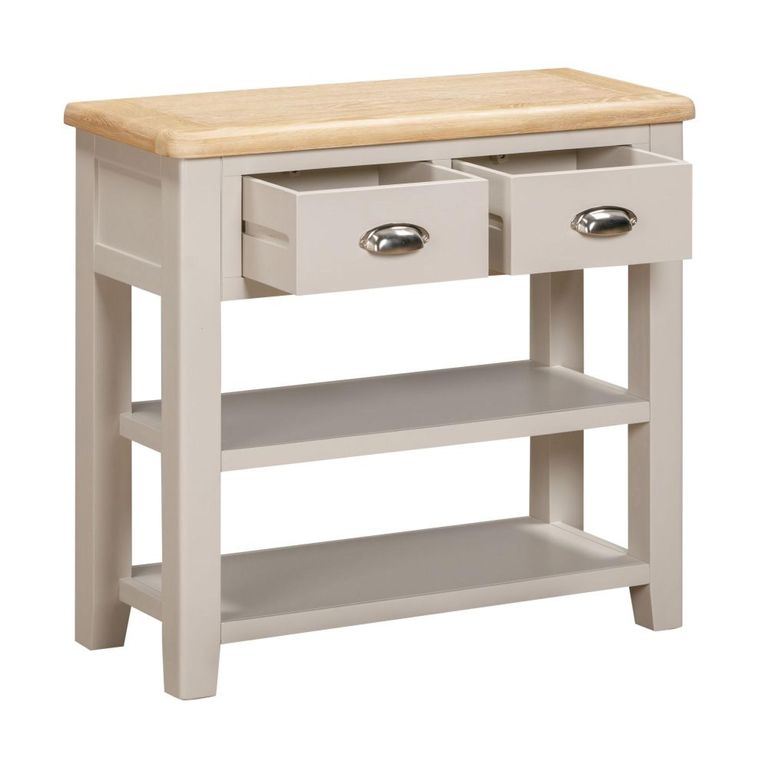 Windermere Painted Console Table - 2 Drawer - Oyster Grey