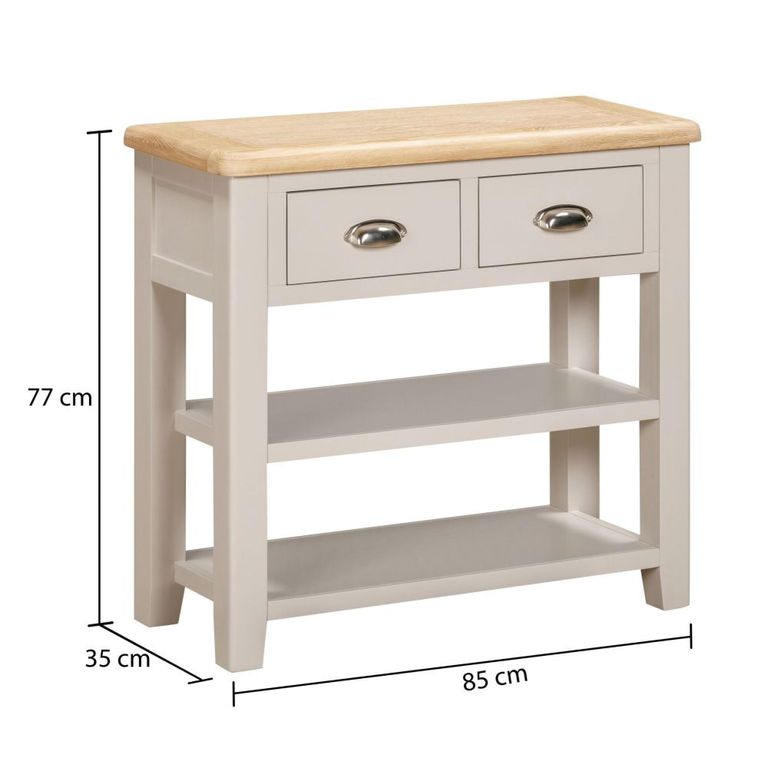 Windermere Painted Console Table - 2 Drawer - Oyster Grey