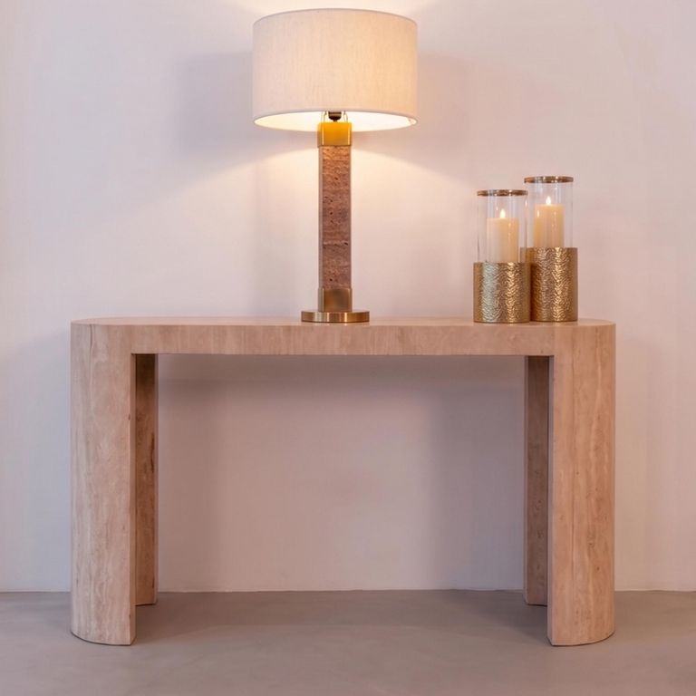 Biltmore Console Table - Beige - Travertine