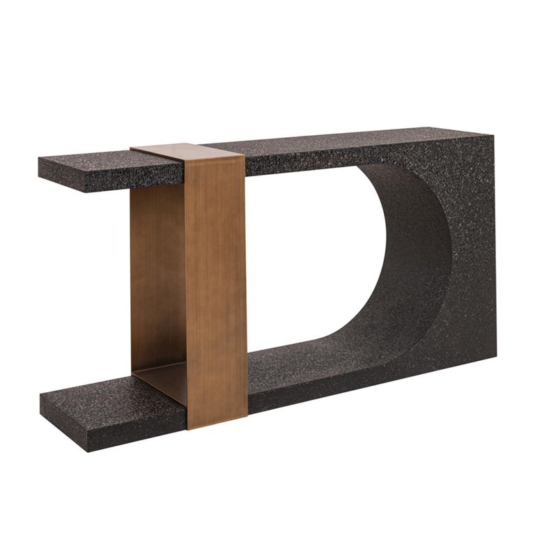 Bazel Console Table - Black and Gold - Metal