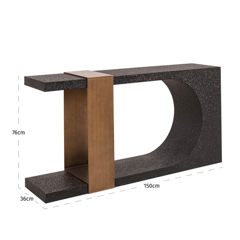 Bazel Console Table - Black and Gold - Metal