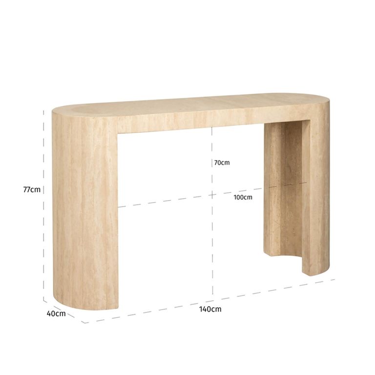 Biltmore Console Table - Beige - Travertine