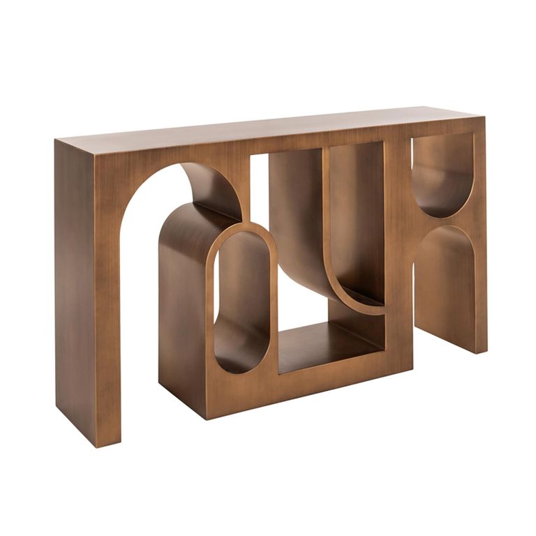 Lugano Console Table - Brushed Gold - Metal