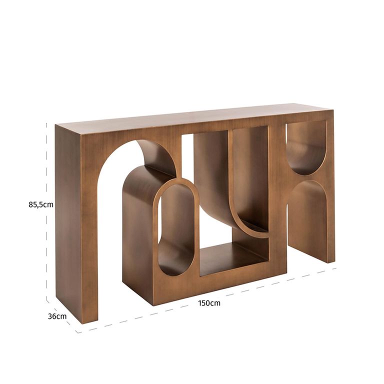 Lugano Console Table - Brushed Gold - Metal