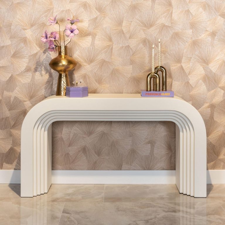 Bloomstone White Lime Plaster Console Table