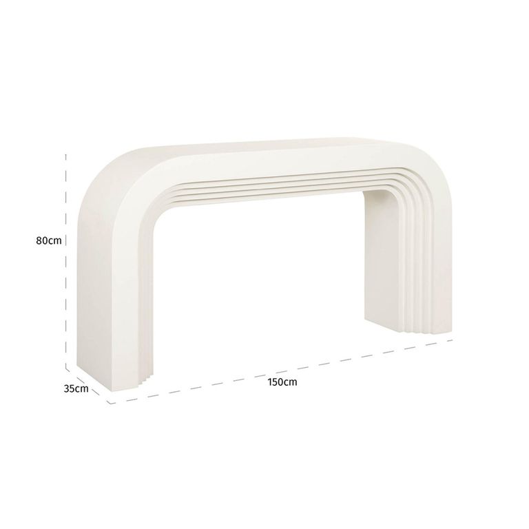 Bloomstone White Lime Plaster Console Table