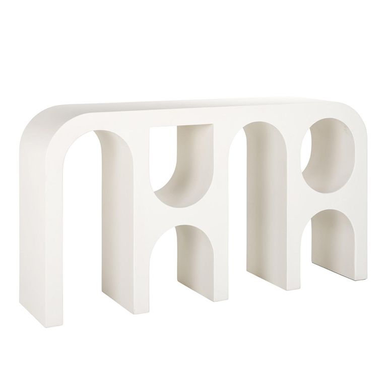 Bloomstone White Lime Plaster Large Console Table