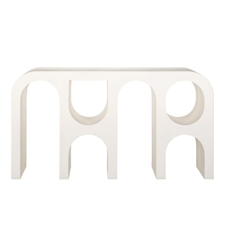 Bloomstone White Lime Plaster Large Console Table