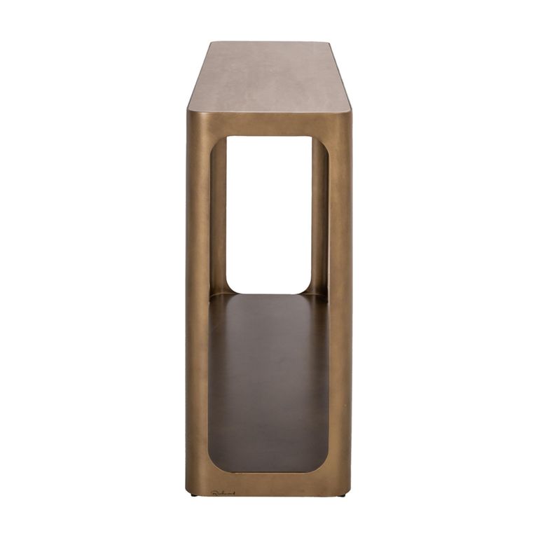Claridge Console Table - Beige - Brushed Gold - Ceramic Top