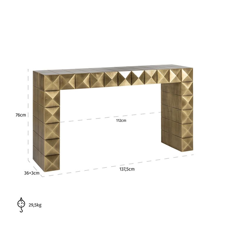 Collada Brass Cladded Console Table