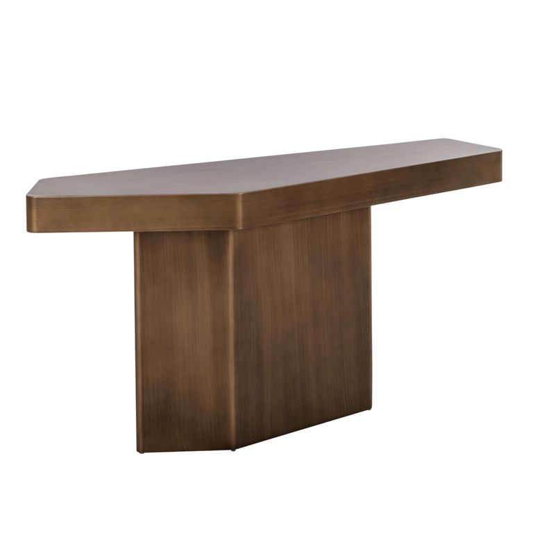 Hexa Console Table - Brushed Gold