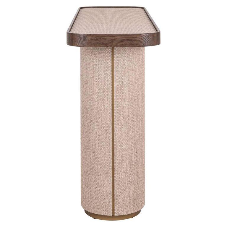 Willox Curved Console Table - Beige and Brown - Oak