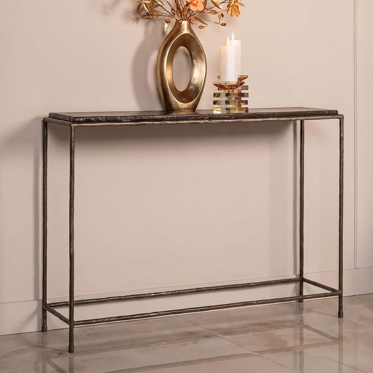 Villano Console Table - Bronze - Glass and Metal