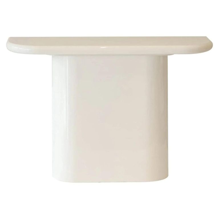 Blake Curved Console Table - Half Moon - Coconut Milk