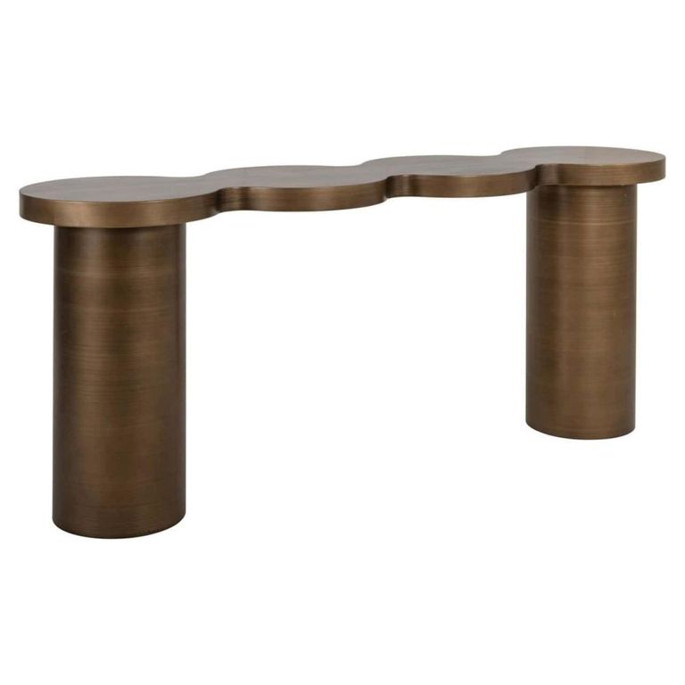 Bubba Console Table - Abstract - Brushed Gold - Metal